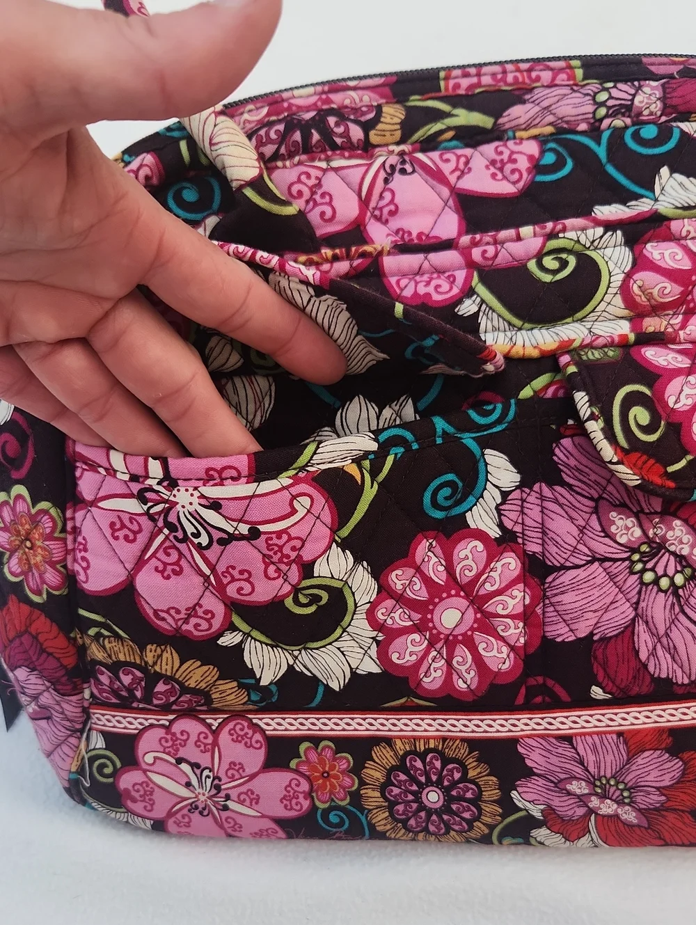 ​Vera Bradley Bowler Bag - Symphony in Hue Retired Floral Paisley Satchel Purse